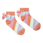 A'Dee Girls Stripe Bow Ankle Socks
